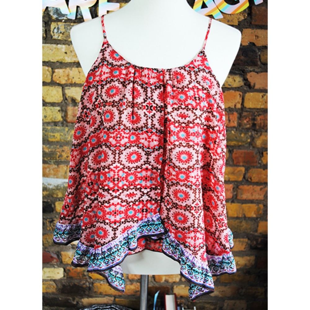 PATRONS OF PEACE Ruffle Trim Cami Tank